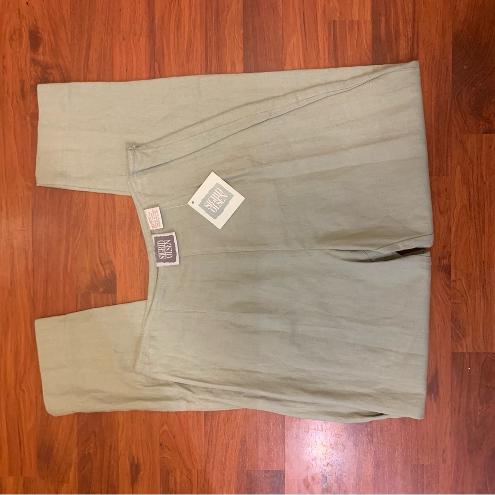 Sigrid Olsen Light Green Linen Trousers